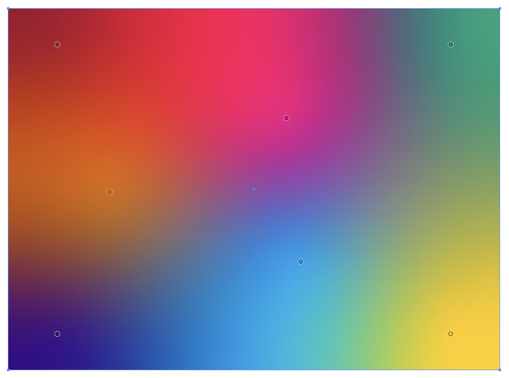 A linear gradient between green and blue in a design tool, showing two colour stops.